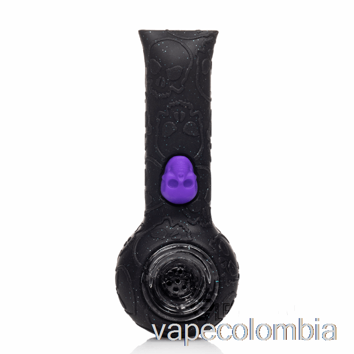 Vape Recargable Stratus Silicona Calavera Mano Pipa Pantera Brillante (brillo Negro / Uv Verde Abeja)